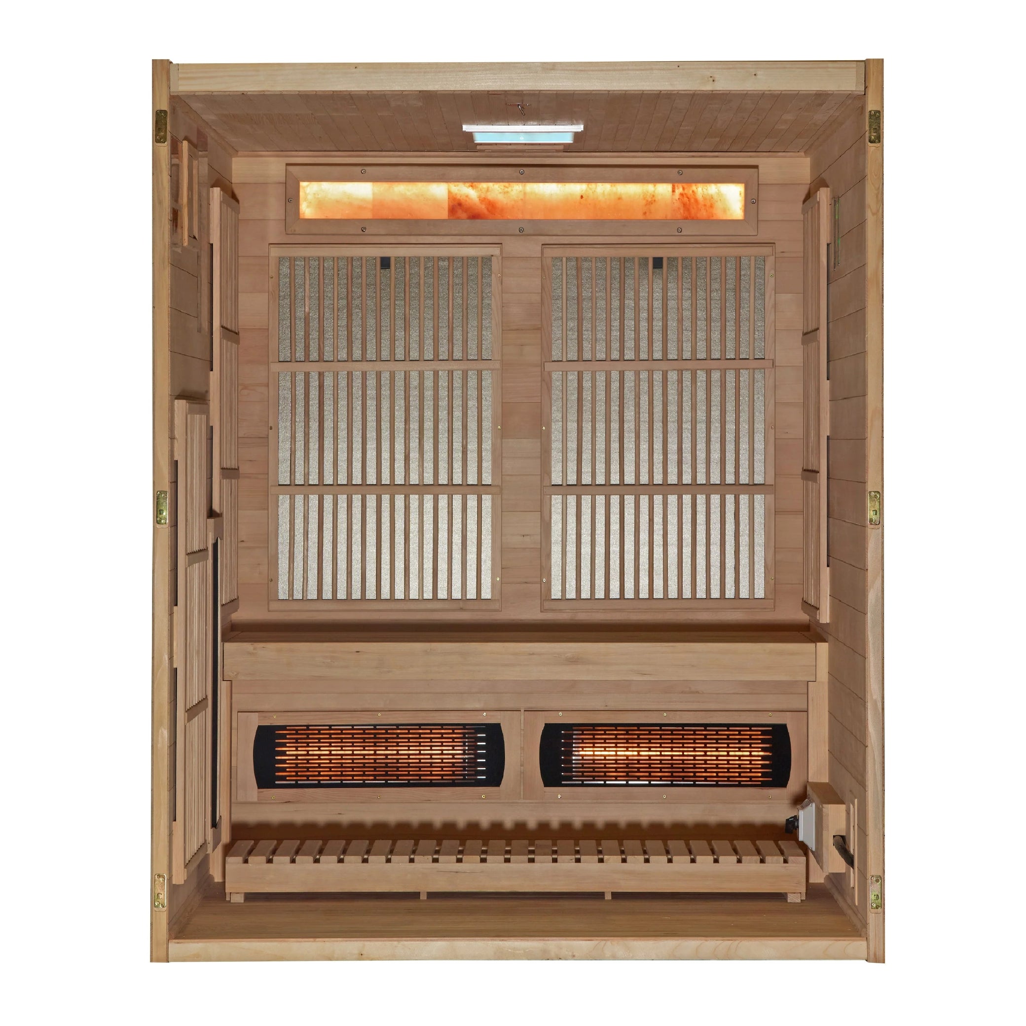 Golden Designs 2025 Soria 3 Person Hybrid Sauna (Indoor) Full Spectrum and Harvia Traditional Stove (GDI-8330-01)