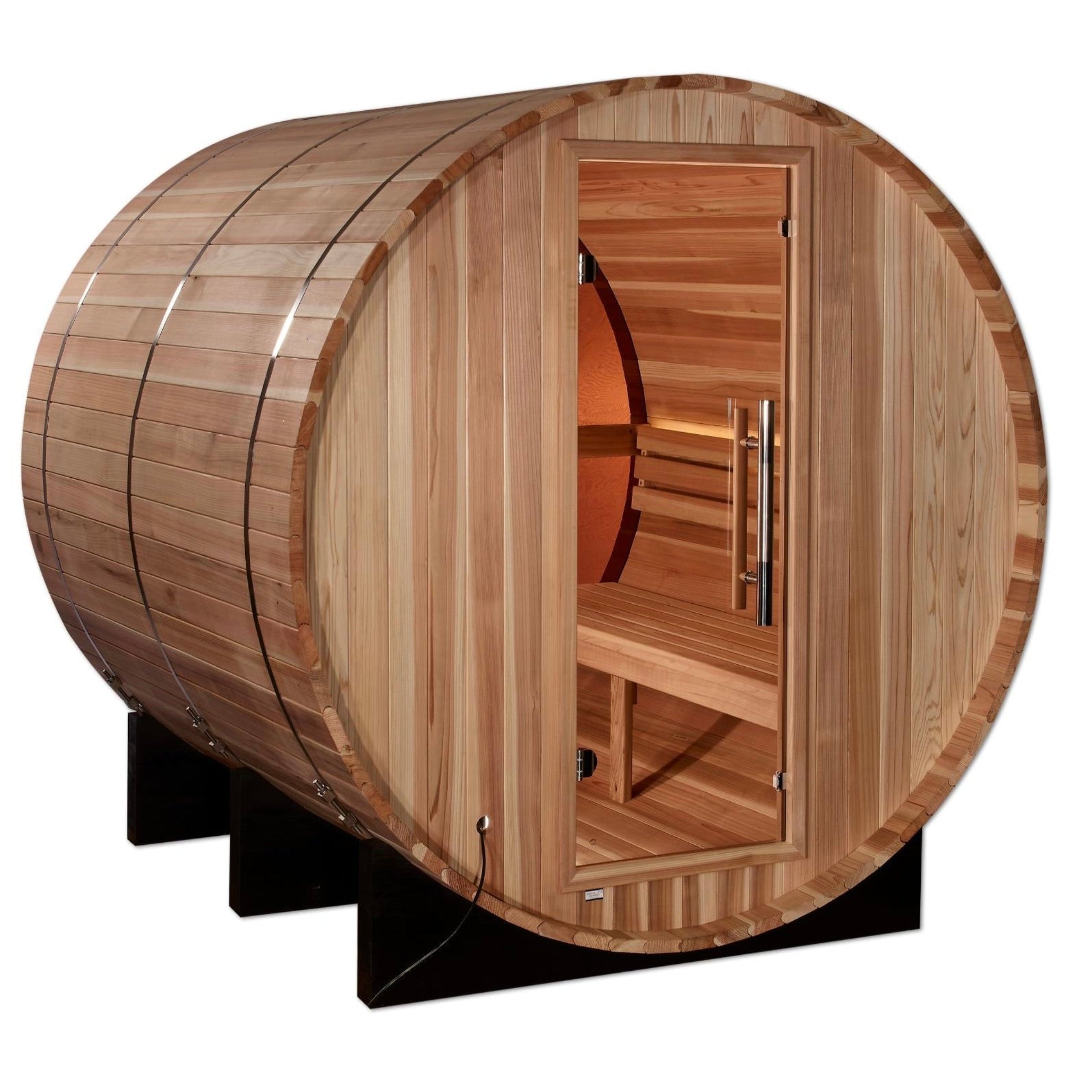 Golden Designs Zurich 4 Person Barrel with Bronze Privacy View Traditional Sauna (GDI-B024-01)