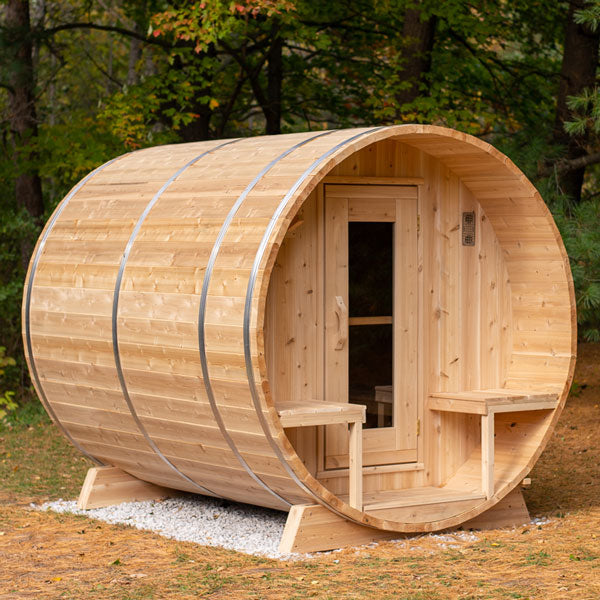 Dundalk LeisureCraft Canadian Timber Serenity 3-4 Person Barrel Sauna CTC2245W