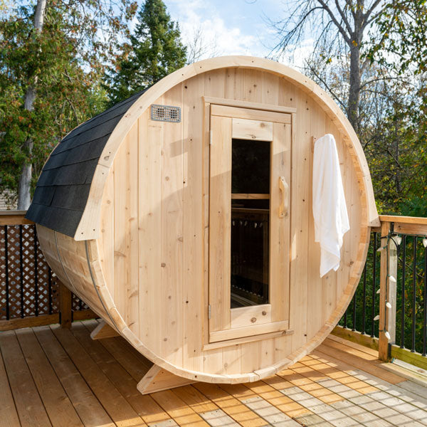 Dundalk LeisureCraft Canadian Timber Harmony 3-4 Person Barrel Sauna