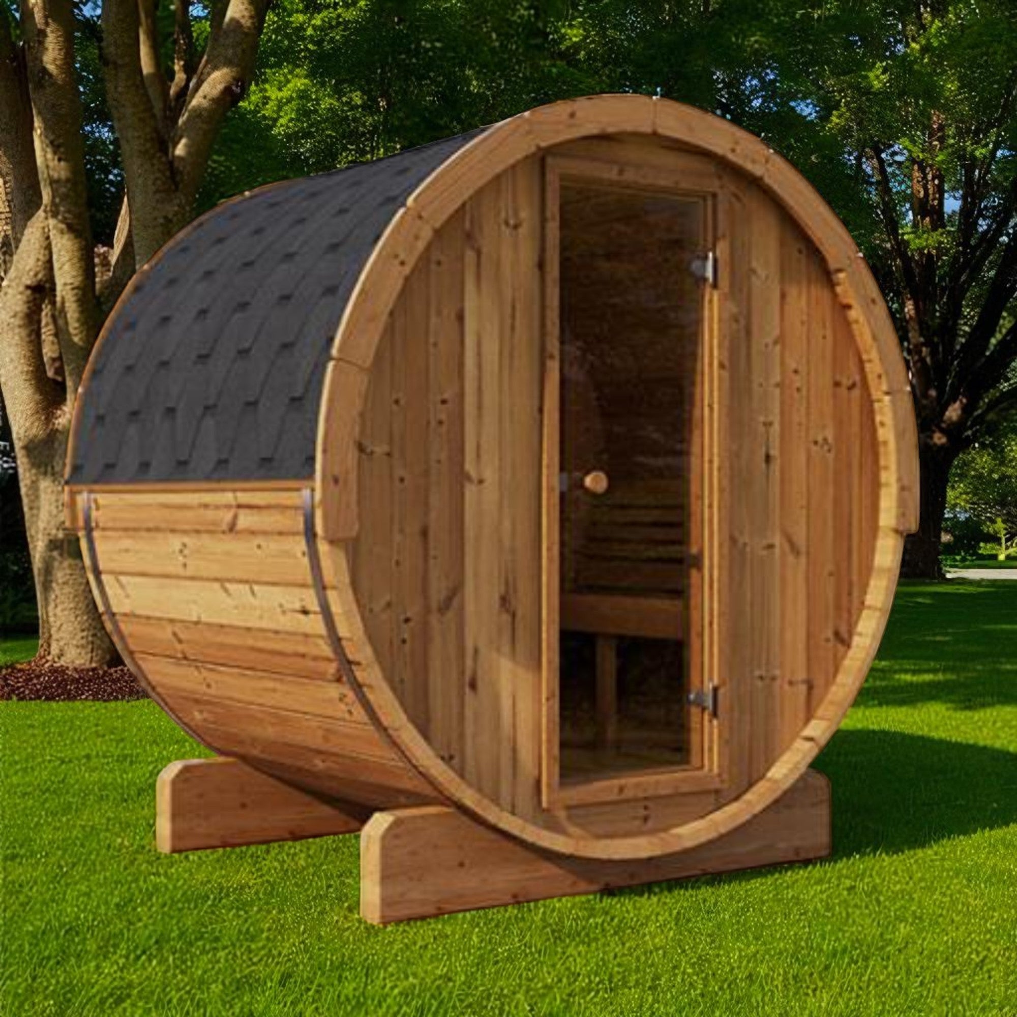 SaunaLife Model E6 3 Person Barrel Sauna