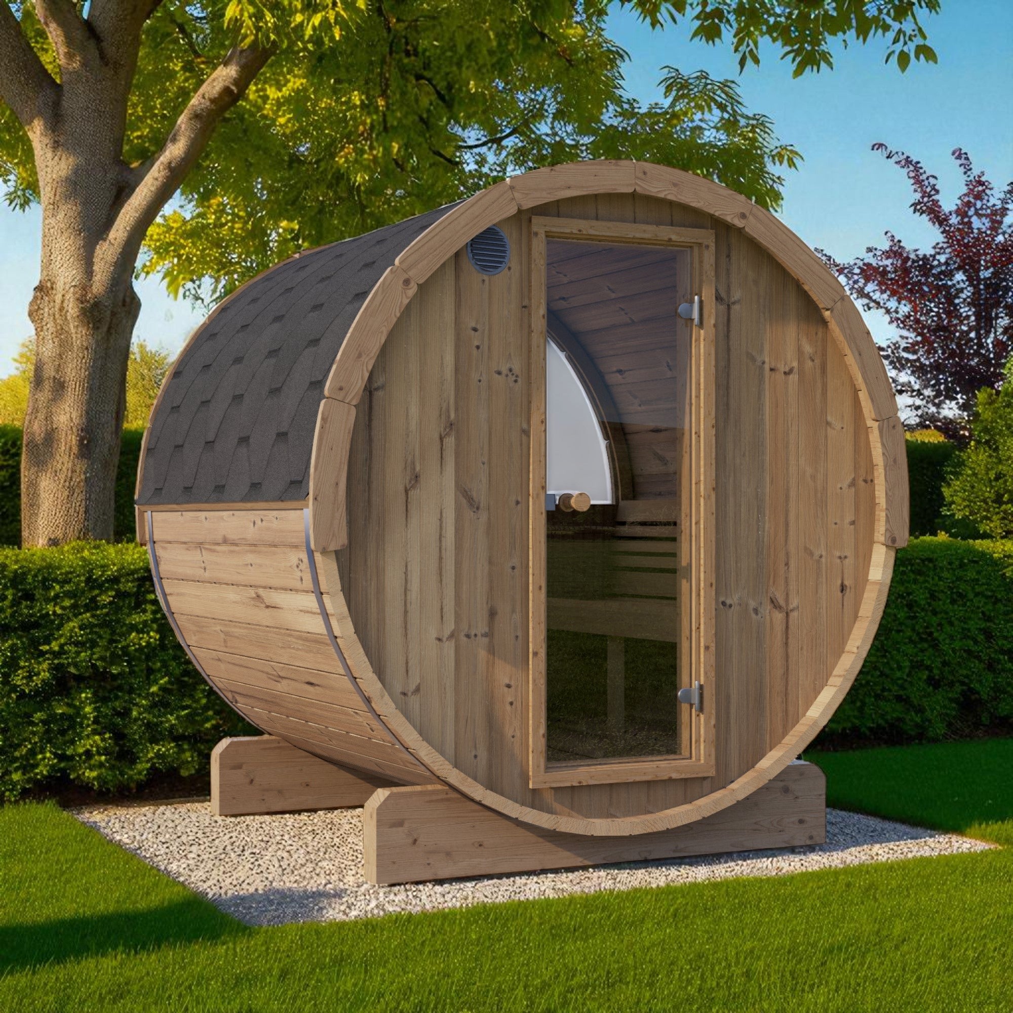 SaunaLife Model E7W 4 Person Sauna Barrel - Window