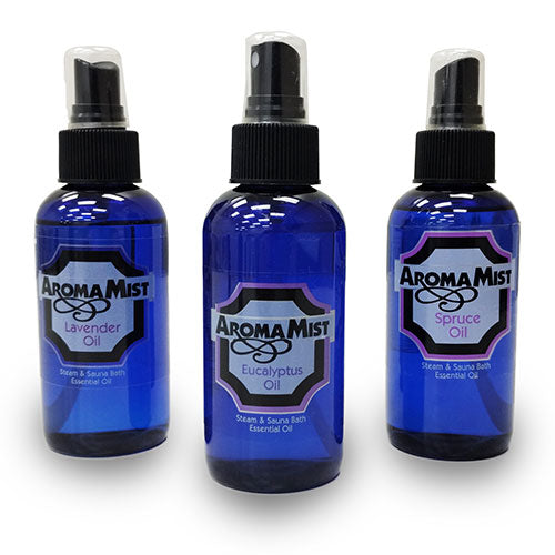 AromaMist Essential Oils 3 Pack, Eucalyptus, Lavender & Spruce, 4oz bottles