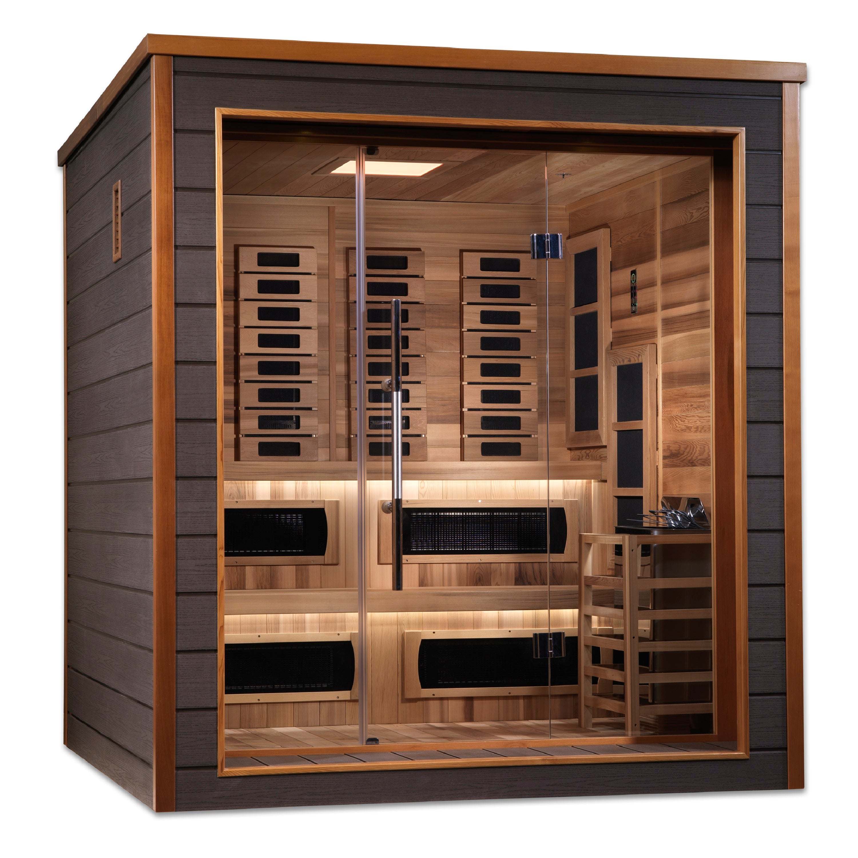 Golden Designs Karlstad 6 Person Outdoor-Indoor PureTech™ Hybrid Full Spectrum Sauna (GDI-8226-01)