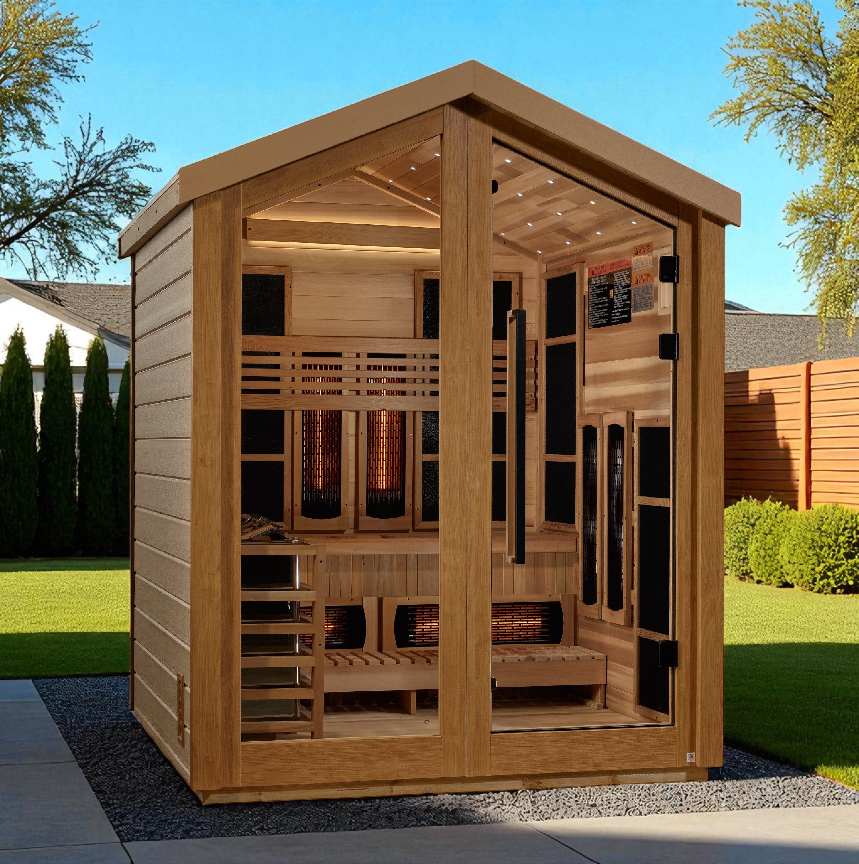 Golden Designs Loviisa 3 Person Barn Hybrid Full Spectrum IR Outdoor Sauna (GDI-8523-01)