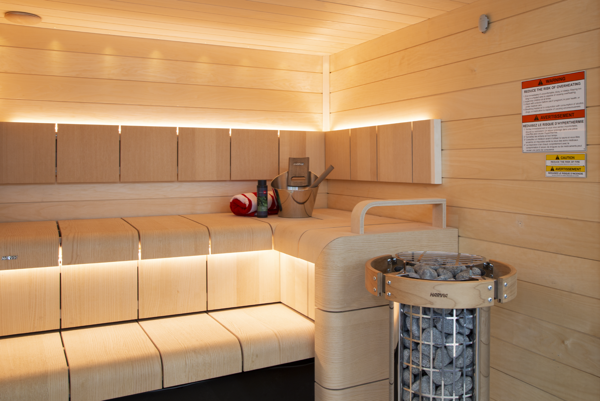 Harvia Cilindro Half Series 9kW Stainless Steel Sauna Heater at 240V 1PH with Built-In Time and Temperature Controls