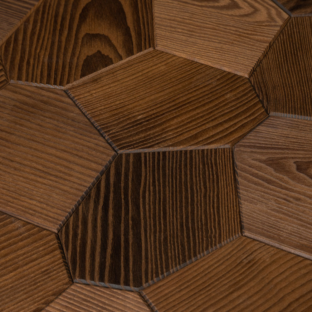 EmotionWood Hexagon Thermo-Ash Brushed Wall Panel